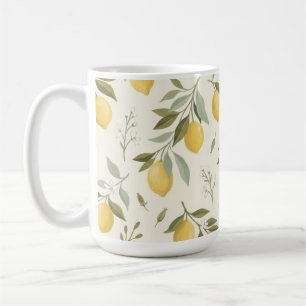 Café Taza de jardín de limón mediterráneo