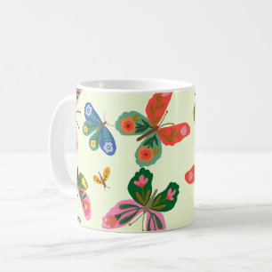Café Taza de jardín de mariposas coloridas