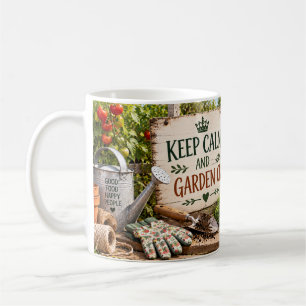 Café Taza de jardinería Mantén la calma y sigue jardine
