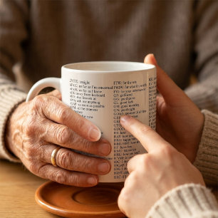 Café Taza de jerga divertida, abreviaturas y acrónimos 