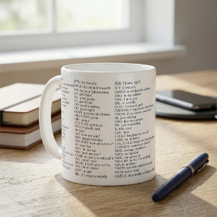 Café Taza de jerga divertida, abreviaturas y acrónimos