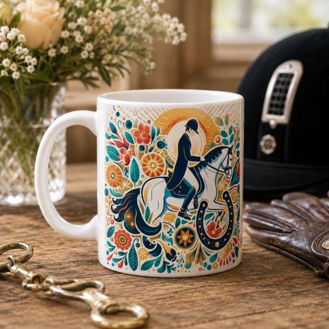 Café Taza de jinete de doma (Dressage Riding Rider Horse Mug)