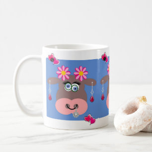 Café Taza de joyería Corazones Rosas de Vaca