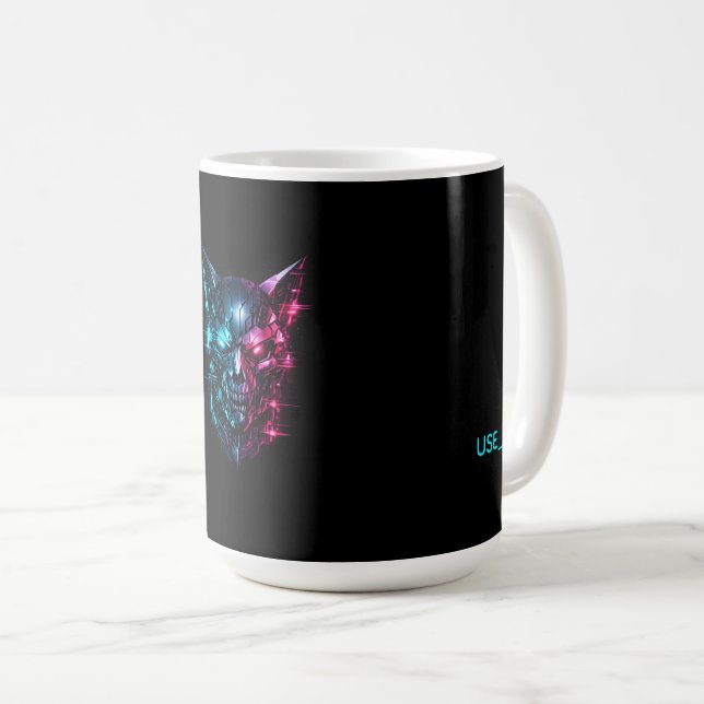 Café Taza de juego de cráneo con error cibernético - SY (Anverso derecho)