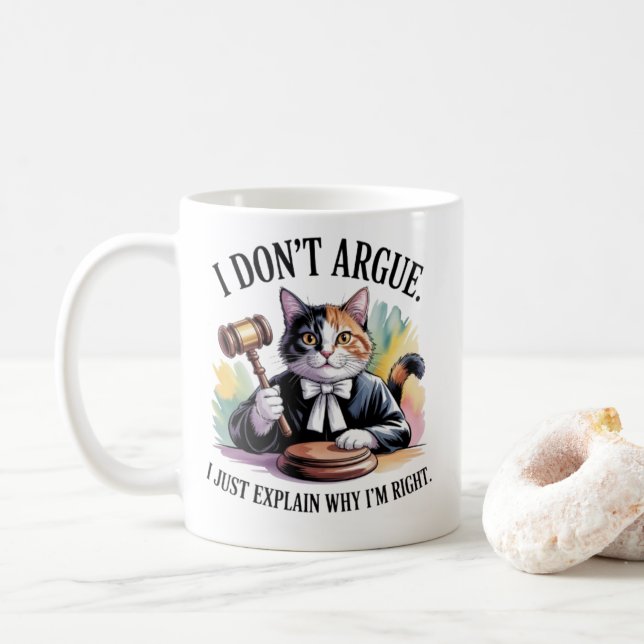 Café Taza de juez de gato divertido - Abogado solo expl (Con donut)