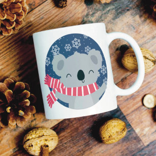 Café Taza de koala de Navidad de invierno