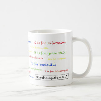 Café Taza de la A a del Z del microbiólogo - blanco