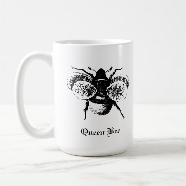 Café Taza de la abeja reina del vintage (Izquierda)
