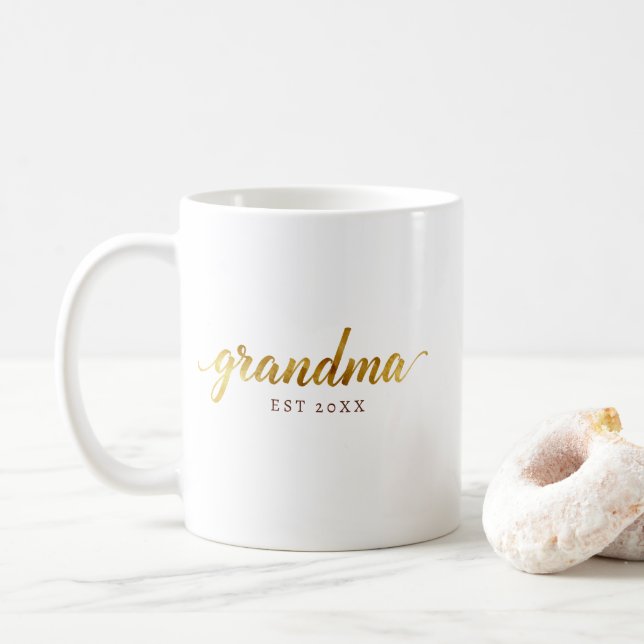 Café Taza de la abuela | Anuncio personalizado del bebé (Con donut)