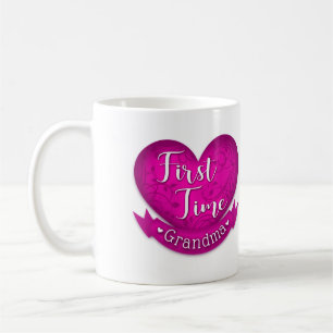 Café Taza de la abuela de la primera vez - rosa