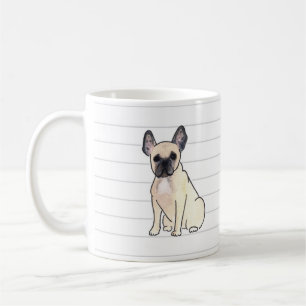 Café Taza de la acuarela del bulldog francés