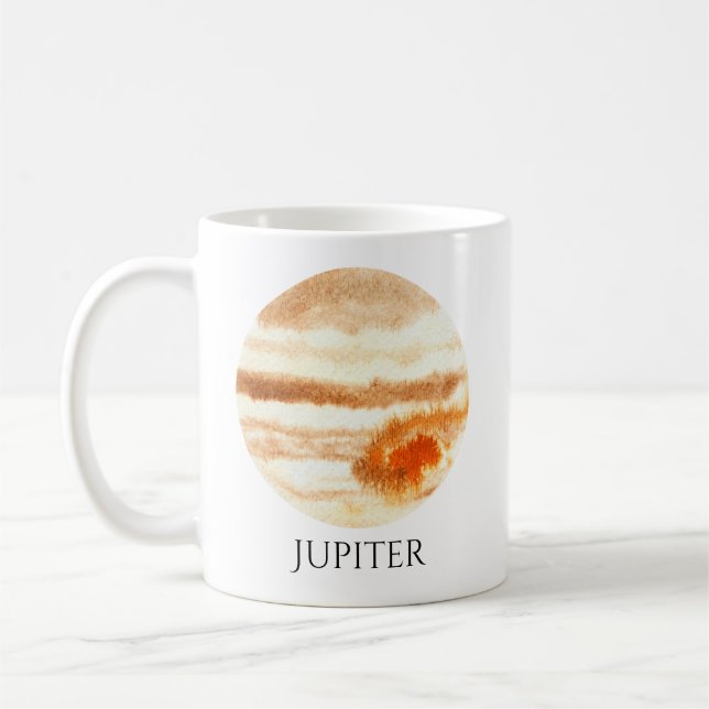 Café Taza de la acuarela del planeta de Júpiter (Izquierda)