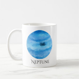 Café Taza de la acuarela del planeta de Neptuno