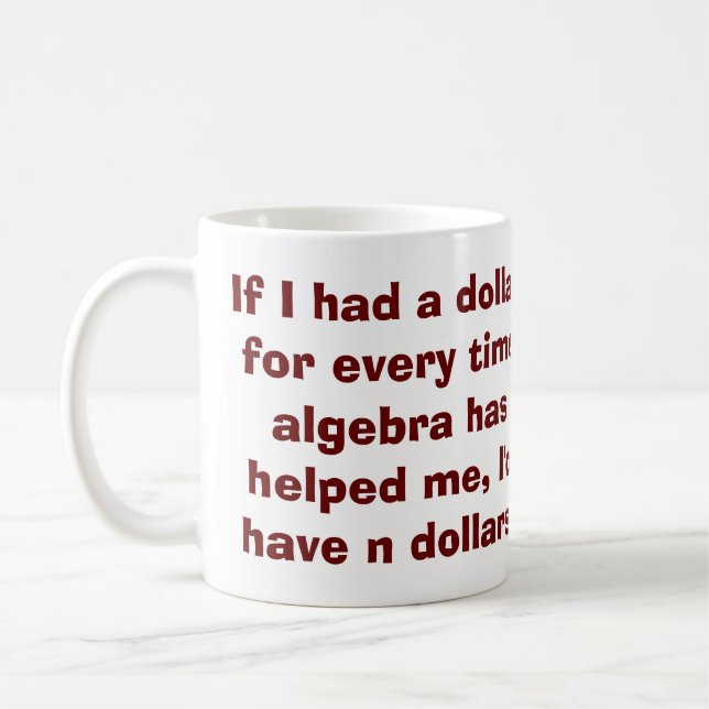Café Taza de la álgebra de la matemáticas (Izquierda)