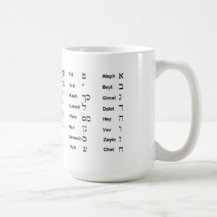 Café Taza de la apuesta de Aleph del hebreo