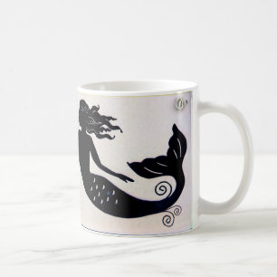 Café Taza de la arena y de la sirena del mar