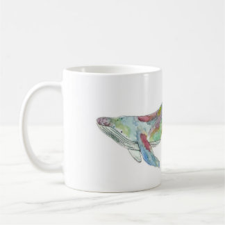 Café Taza de la ballena de la acuarela