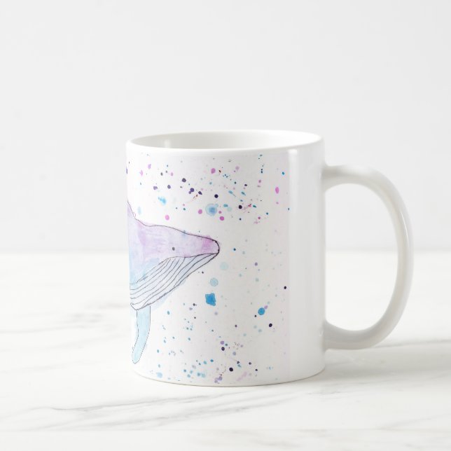 Café Taza de la ballena jorobada de Acuarela (Derecha)