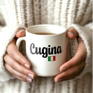 Café Taza de la bandera italiana de Cugina