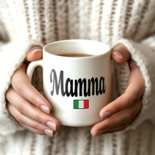Café Taza de la bandera italiana de Mamma - Mamá