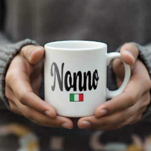 Café Taza de la bandera italiana de Nonno - Abuelo