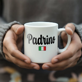 Café Taza de la bandera italiana de Padrino - Regalo de