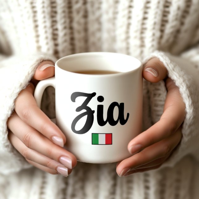 Café Taza de la bandera italiana de Zia (Tía) (Zia Mug for your Italian Aunt - Thoughtful gift for Auntie)