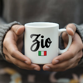 Café Taza de la bandera italiana de Zio - Tío