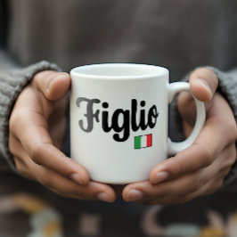 Café Taza de la bandera italiana Figlio - Regalo para h