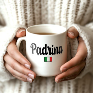 Café Taza de la bandera italiana Padrina - Regalo para 