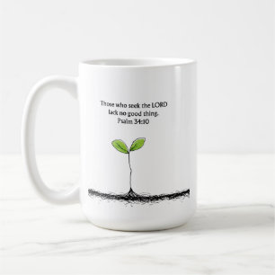 Café Taza de la Biblia cristiana Salmo 34:10 Regalo de 