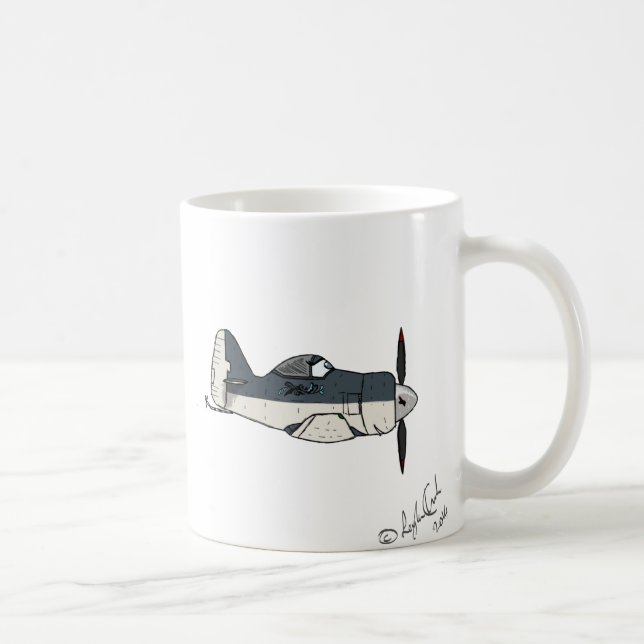 Café Taza de la caricatura del amor de los aviones (Derecha)