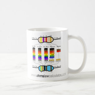 Café Taza de la carta de color del resistor - grande
