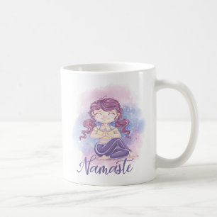 Café Taza de la chica de yoga Namaste