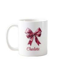 Taza de la Coqueta Femenina de Moda con Lazo Rosa