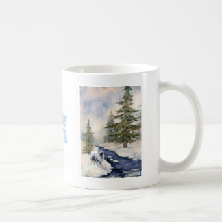 Café Taza de la escena del invierno