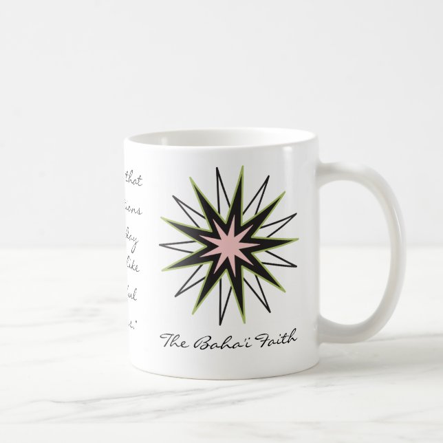 Café Taza de la estrella de la fe de Baha'i (Derecha)