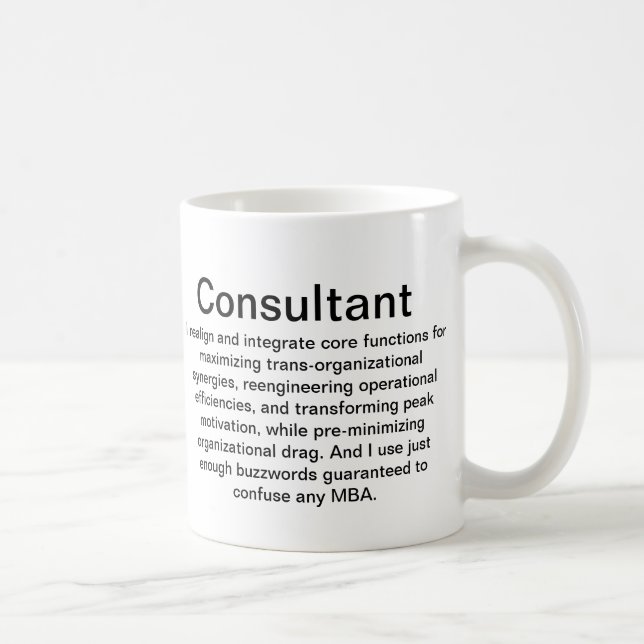 Café Taza de la explicación del consultor (Derecha)