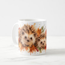 Taza de la familia de erizos de otoño | Bosque acu