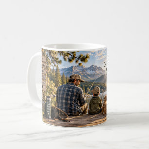 Café Taza de la familia de pesca del mejor papá del mun