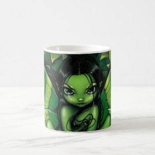 Café Taza "de la fantasía verde de la mariposa"