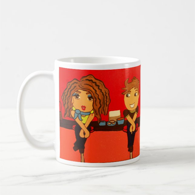 Café Taza de la fecha de la cafetería del arte pop (Izquierda)