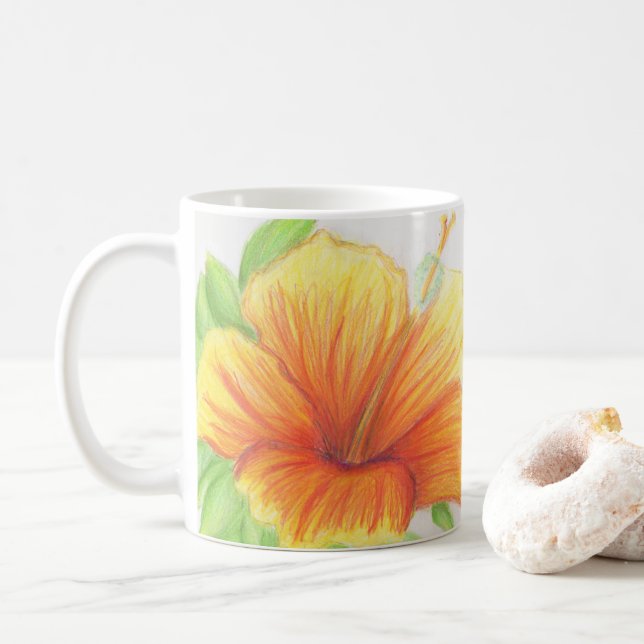 Café Taza de la flor (Con donut)