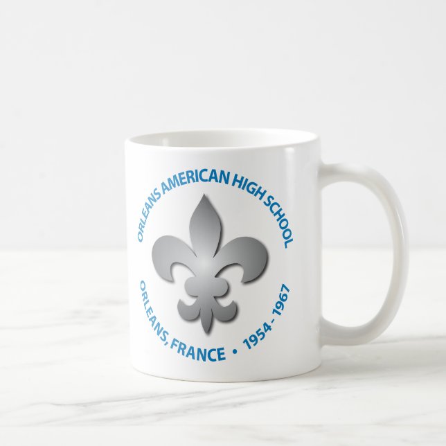 Café Taza de la flor de lis de OHS (Derecha)