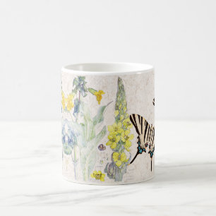 Café Taza de la flor de Mullein de la mariposa de