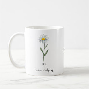 Café Taza de la flor de nacimiento de abril – Margarita