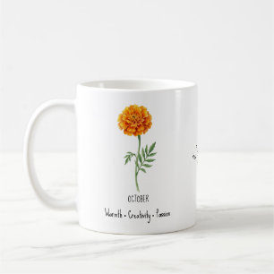 Café Taza de la flor de nacimiento de octubre – Marigol
