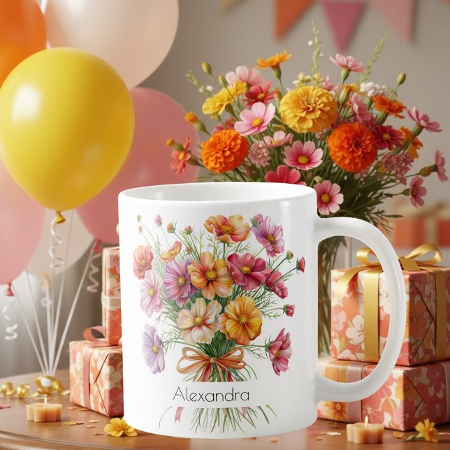 Café Taza de la flor de nacimiento de octubre | Marigol (Subido por el creador)