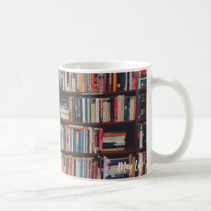 Café Taza de la foto del estante de la biblioteca