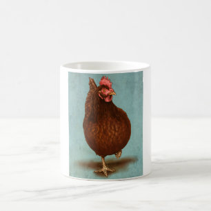 Café Taza de la gallina del rojo de Rhode Island